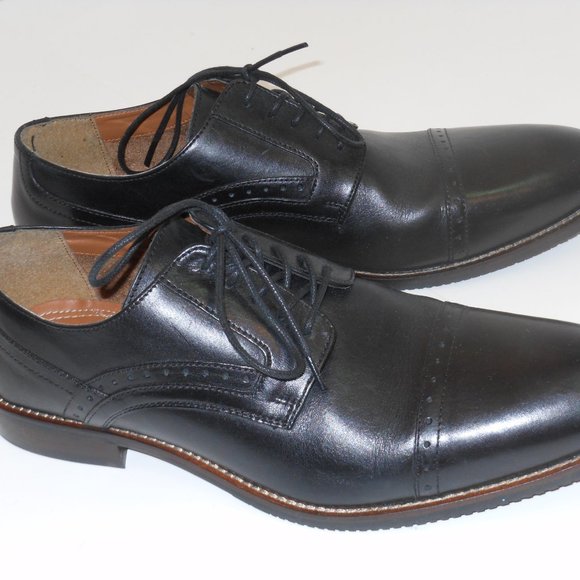 STATFORD AND STACEY ADAMS BLACK LEATHER OXFORD STYLE SHOE LOT SIZE 11 MEDIUM main image 9
